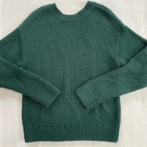 Victoria’s Secret Pink Soft Fuzzy Back Vneck Sweater XS Green